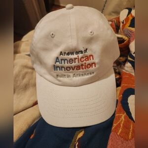 White Cap with Embroidered Text